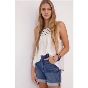 Anthropologie | Pilcro Harlee Embroidered Tank Top